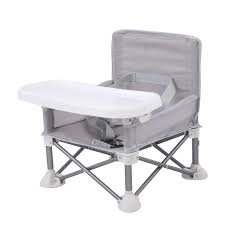 Foldable Feeding Baby Chair With Detachable Tray - MU-5 - Grey