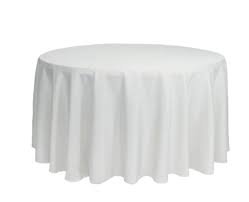 Round Polyester Tablecloth White
