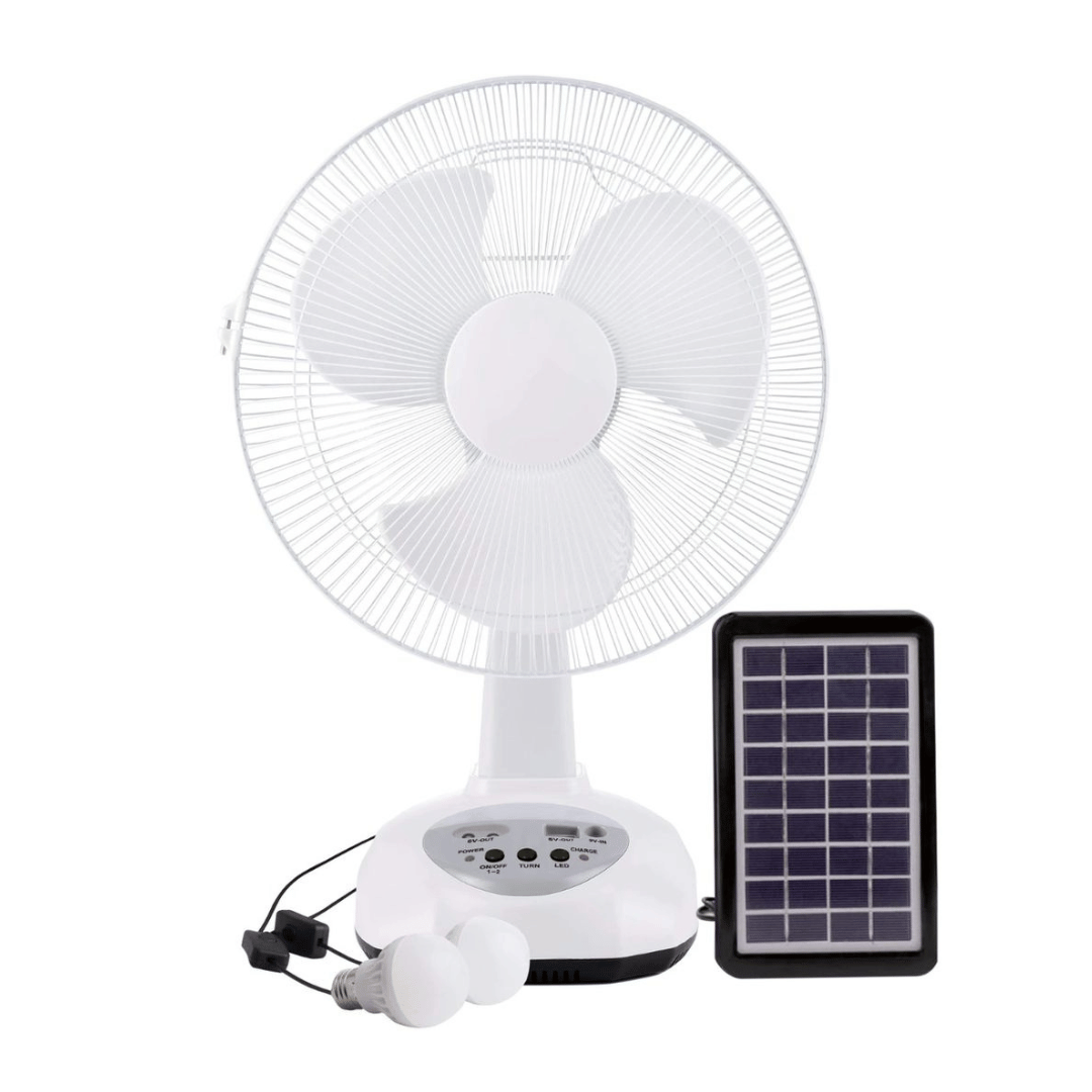 rechargeable solar fan